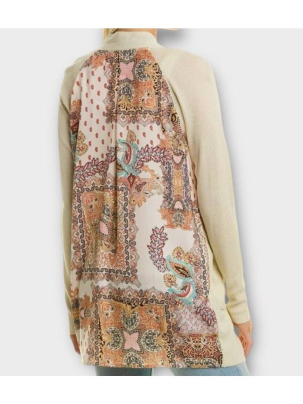 Johnny Was Women’s Sweater Cardigan Small Silk Cashmere Paisley Boho Chic